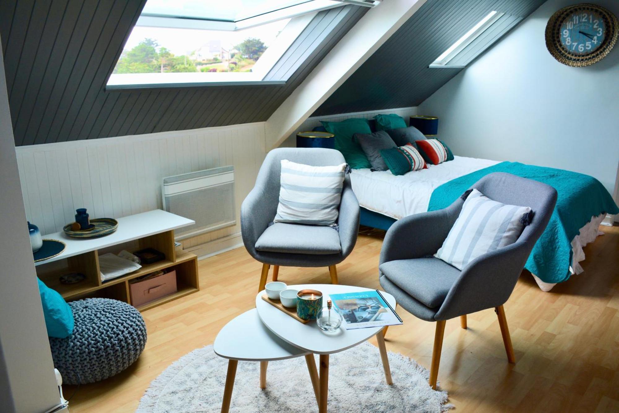 Appartement Agreable Cocon Sous Les Toits - Parking - Wifi à Pleneuf-Val-Andre Extérieur photo